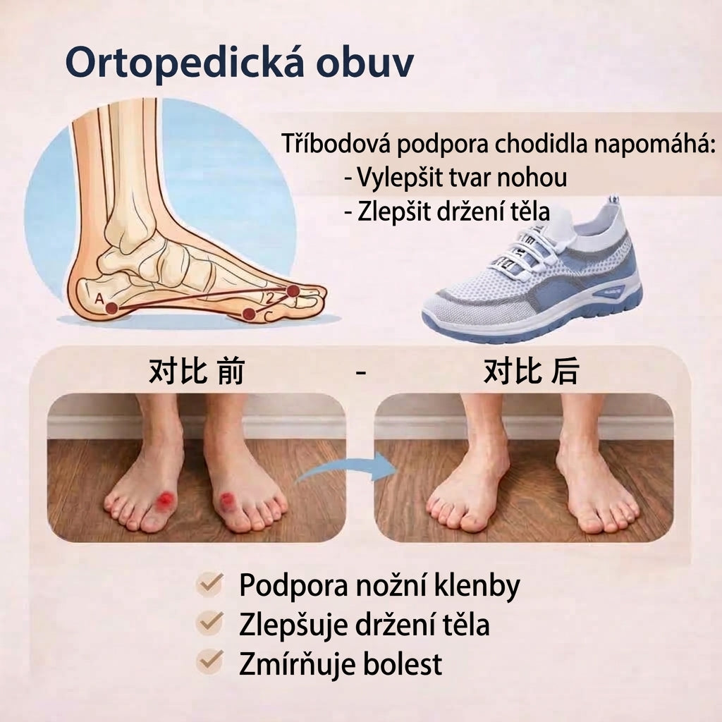 ⏰ Poslední den! Sleva 70 %! Nenechte si ujít! Ergonomická, nárazy tlumící a pohodlná ortopedická obuv ✅ Podpora klenby, navržená speciálně pro evropské ženy.